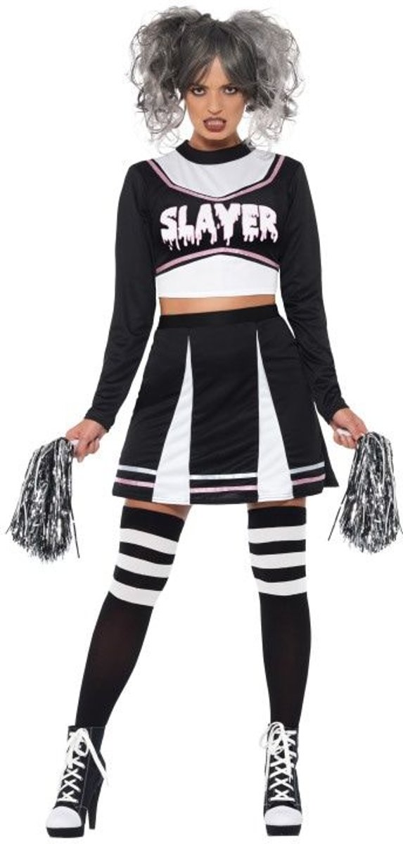 Cheerleader Kostuum | Moordzuchtige Griezel Cheerleader | Vrouw | Small | Halloween | Verkleedkleding